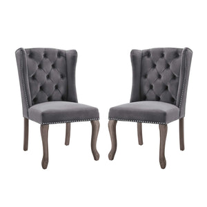 Apprise Side Chair Performance Velvet Set of 2 Gray EEI-4293-GRY