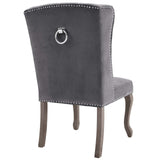 Apprise Side Chair Performance Velvet Set of 2 Gray EEI-4293-GRY