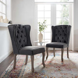 Apprise Side Chair Performance Velvet Set of 2 Gray EEI-4293-GRY