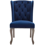 Apprise Side Chair Performance Velvet Set of 2 Navy EEI-4293-NAV