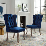 Apprise Side Chair Performance Velvet Set of 2 Navy EEI-4293-NAV