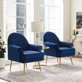 Revive Armchair Performance Velvet Set of 2 Navy EEI-4295-NAV