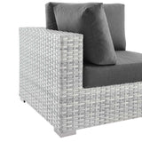Convene Outdoor Patio Corner Chair Light Gray Charcoal EEI-4296-LGR-CHA