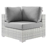 Convene Outdoor Patio Corner Chair Light Gray Gray EEI-4296-LGR-GRY