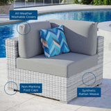 Convene Outdoor Patio Corner Chair Light Gray Gray EEI-4296-LGR-GRY