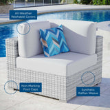 Convene Outdoor Patio Corner Chair Light Gray White EEI-4296-LGR-WHI