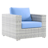 Convene Outdoor Patio Armchair Light Gray Light Blue EEI-4297-LGR-LBU
