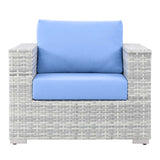 Convene Outdoor Patio Armchair Light Gray Light Blue EEI-4297-LGR-LBU