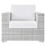 Convene Outdoor Patio Armchair Light Gray White EEI-4297-LGR-WHI