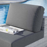 Convene Outdoor Patio Armless Chair Light Gray Charcoal EEI-4298-LGR-CHA