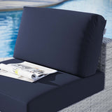 Convene Outdoor Patio Armless Chair Light Gray Navy EEI-4298-LGR-NAV