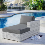 Convene Outdoor Patio Right Chaise Light Gray Charcoal EEI-4304-LGR-CHA