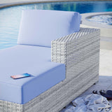 Convene Outdoor Patio Right Chaise Light Gray Light Blue EEI-4304-LGR-LBU