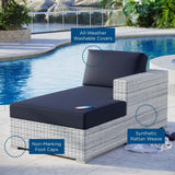 Convene Outdoor Patio Right Chaise Light Gray Navy EEI-4304-LGR-NAV