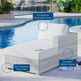 Convene Outdoor Patio Right Chaise Light Gray White EEI-4304-LGR-WHI