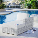 Convene Outdoor Patio Right Chaise Light Gray White EEI-4304-LGR-WHI