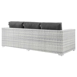 Convene Outdoor Patio Sofa Light Gray Charcoal EEI-4305-LGR-CHA