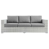 Convene Outdoor Patio Sofa Light Gray Gray EEI-4305-LGR-GRY