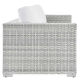 Convene Outdoor Patio Sofa Light Gray White EEI-4305-LGR-WHI