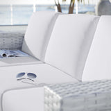 Convene Outdoor Patio Sofa Light Gray White EEI-4305-LGR-WHI
