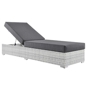 Convene Outdoor Patio Chaise Light Gray Charcoal EEI-4307-LGR-CHA