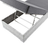 Convene Outdoor Patio Chaise Light Gray Charcoal EEI-4307-LGR-CHA