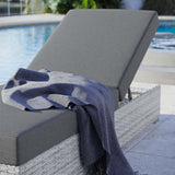 Convene Outdoor Patio Chaise Light Gray Charcoal EEI-4307-LGR-CHA