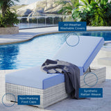 Convene Outdoor Patio Chaise Light Gray Light Blue EEI-4307-LGR-LBU