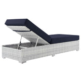 Modway Furniture Convene Outdoor Patio Chaise 0423 Light Gray Navy EEI-4307-LGR-NAV