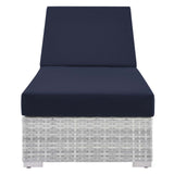 Convene Outdoor Patio Chaise Light Gray Navy EEI-4307-LGR-NAV