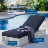 Modway Furniture Convene Outdoor Patio Chaise 0423 Light Gray Navy EEI-4307-LGR-NAV