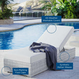 Convene Outdoor Patio Chaise Light Gray White EEI-4307-LGR-WHI