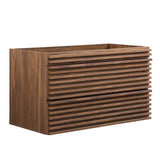 Modway Furniture Render 36" Wall-Mount Bathroom Vanity Cabinet XRXT Walnut EEI-4339-WAL