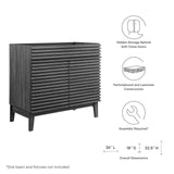 Modway Furniture Render 36" Bathroom Vanity Cabinet XRXT Charcoal EEI-4340-CHA