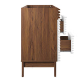 Modway Furniture Render 48" Double Bathroom Vanity Cabinet XRXT White Walnut EEI-4342-WHI-WAL