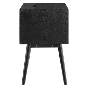 Ember Wood Nightstand With USB Ports Black Black EEI-4343-BLK-BLK