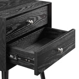 Ember Wood Nightstand With USB Ports Black Black EEI-4343-BLK-BLK
