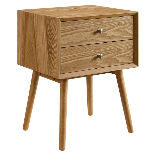 Ember Wood Nightstand With USB Ports Natural Natural EEI-4343-NAT-NAT