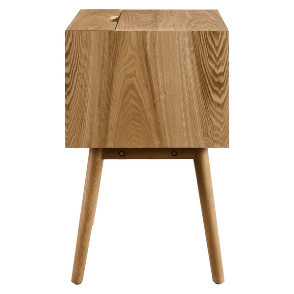 Ember Wood Nightstand With USB Ports Natural White EEI-4343-NAT-WHI
