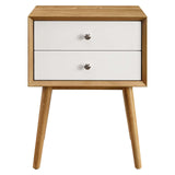 Ember Wood Nightstand With USB Ports Natural White EEI-4343-NAT-WHI