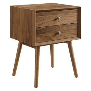 Ember Wood Nightstand With USB Ports Walnut Walnut EEI-4343-WAL-WAL