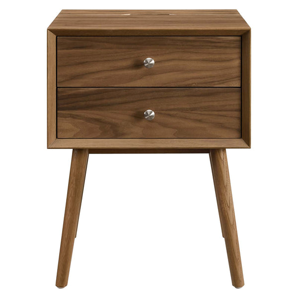 Ember Wood Nightstand With USB Ports Walnut Walnut EEI-4343-WAL-WAL