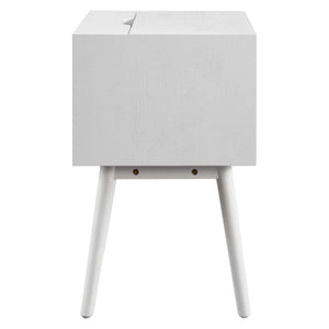Ember Wood Nightstand With USB Ports White White EEI-4343-WHI-WHI