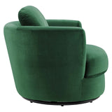 Pirouette Performance Velvet Swivel Armchair Emerald EEI-4345-EME