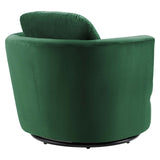 Pirouette Performance Velvet Swivel Armchair Emerald EEI-4345-EME