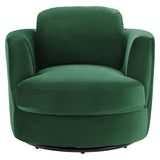 Pirouette Performance Velvet Swivel Armchair Emerald EEI-4345-EME