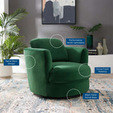 Pirouette Performance Velvet Swivel Armchair Emerald EEI-4345-EME