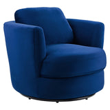 Pirouette Performance Velvet Swivel Armchair Navy EEI-4345-NAV