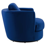 Pirouette Performance Velvet Swivel Armchair Navy EEI-4345-NAV