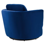 Pirouette Performance Velvet Swivel Armchair Navy EEI-4345-NAV